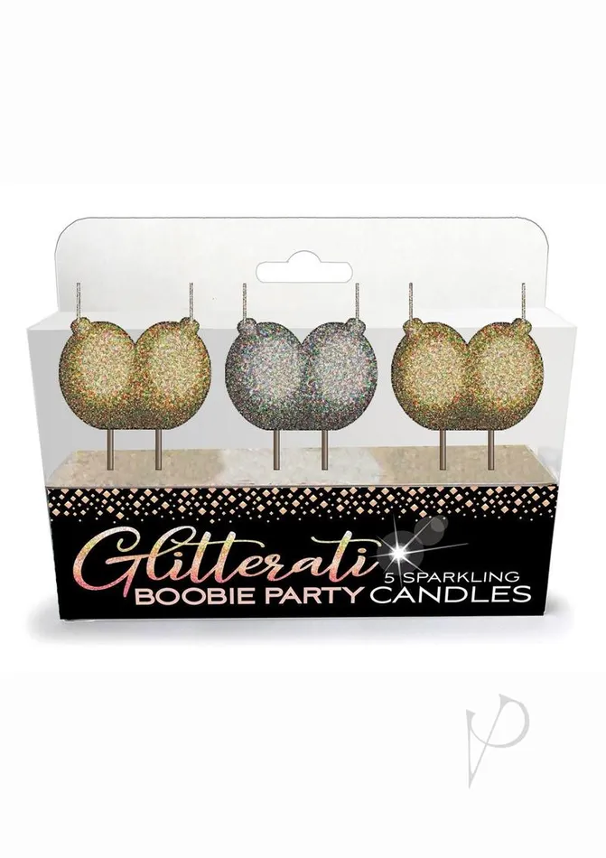 Anal Glitterati Boobie Party Candles 5 per Set BlackGold Candyprints Party