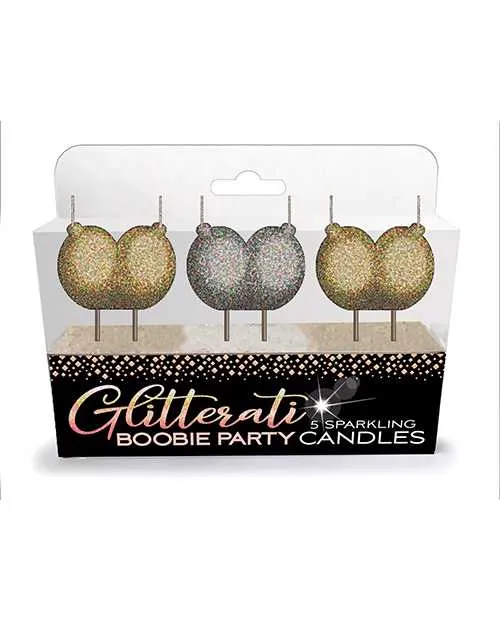 Anal Glitterati Boobie Party Candles 5 per Set BlackGold Candyprints Party Anal Glitterati Boobie Party Candles 5 per Set BlackGold Candyprints Party