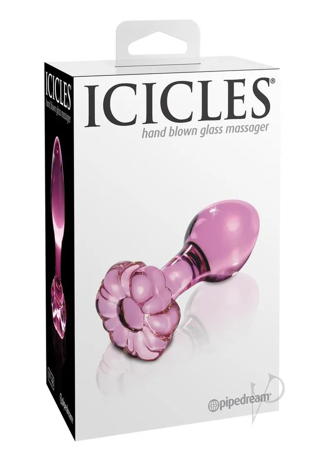 Anal Icicles Icicles No 48 Flower Shaped Glass Anal Plug Pink