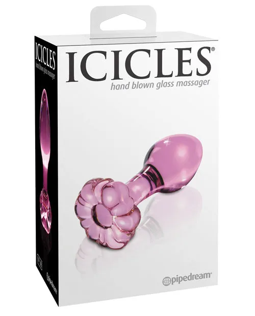 Anal Icicles Icicles No 48 Flower Shaped Glass Anal Plug Pink
