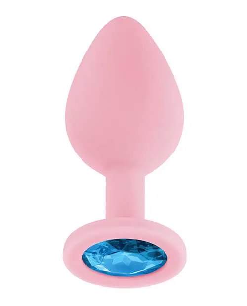 Anal Luv Inc Jeweled Silicone Butt Plug wThree Stones Medium Light Pink Luv Anal Luv Inc Jeweled Silicone Butt Plug wThree Stones Medium Light Pink Luv