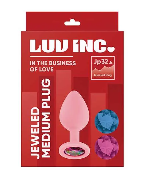 Anal Luv Inc Jeweled Silicone Butt Plug wThree Stones Medium Light Pink Luv Anal Luv Inc Jeweled Silicone Butt Plug wThree Stones Medium Light Pink Luv