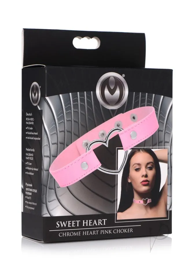 Anal Master Series Master Series Heart Choker Necklace Pink