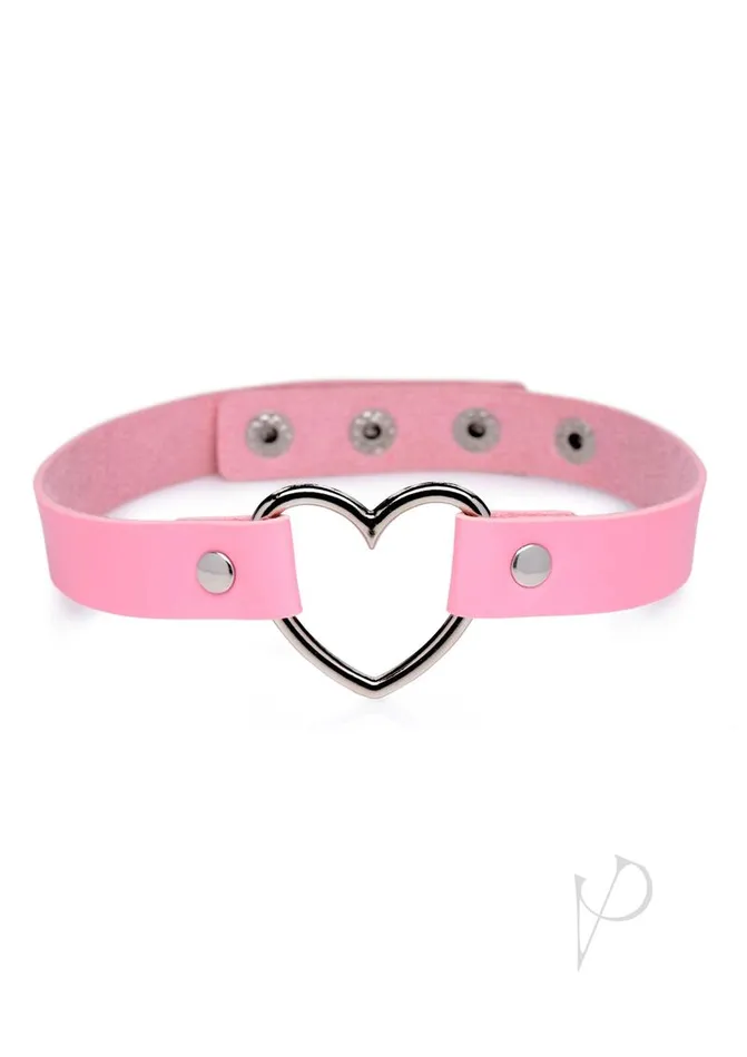 Anal Master Series Master Series Heart Choker Necklace Pink
