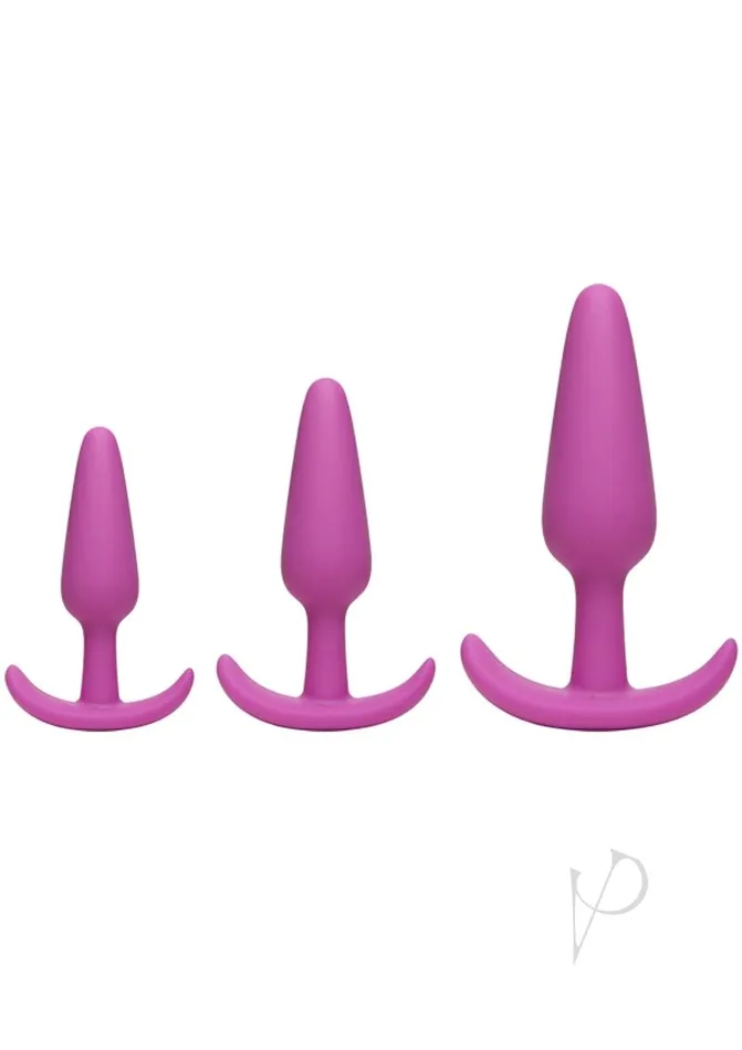 Anal Mood Naughty 1 Trainer Silicone Anal Plug 3 Piece Set Pink Mood