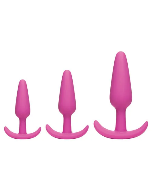 Anal Mood Naughty 1 Trainer Silicone Anal Plug 3 Piece Set Pink Mood