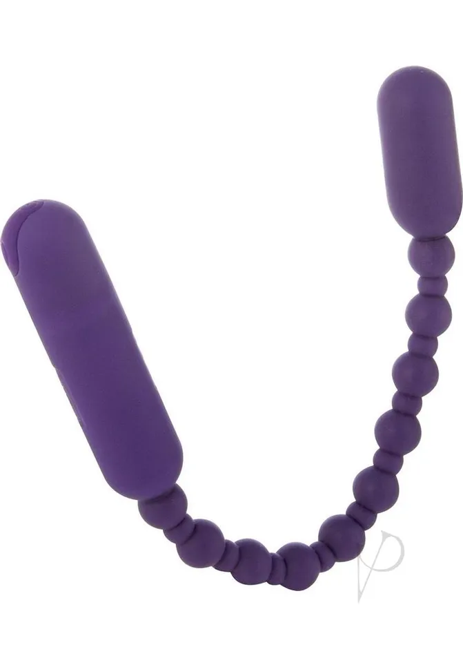 Anal PowerBullet Rechargeable Silicone Booty Beads 10in Purple Powerbullet