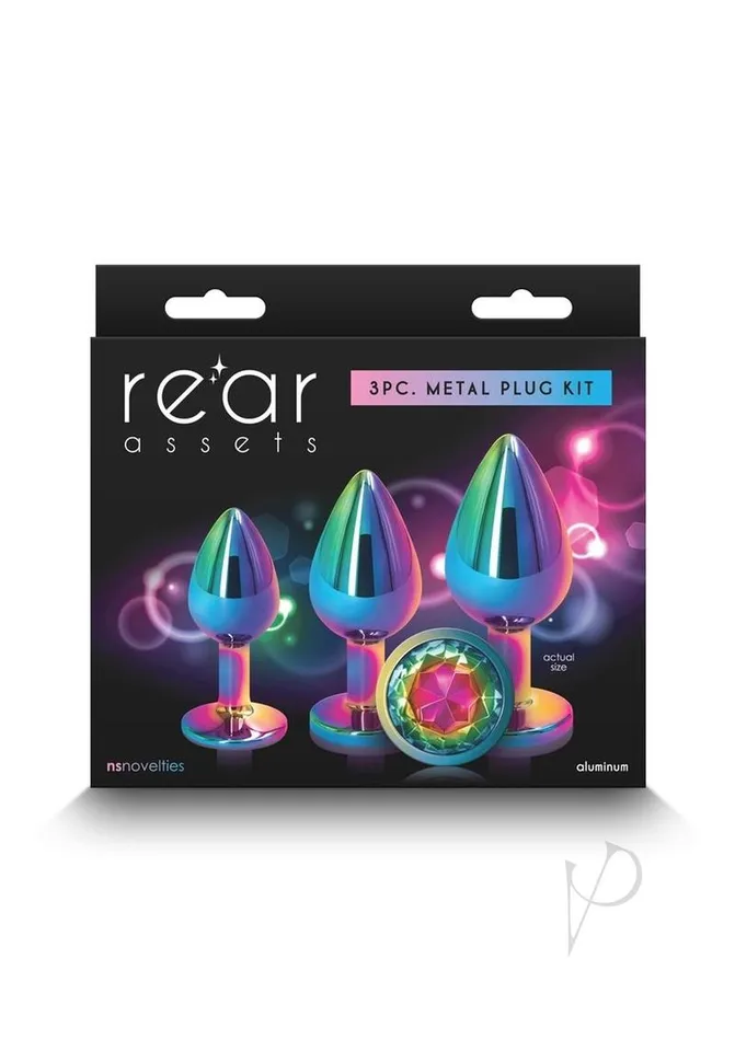 Anal Rear Assets Rear Assets Aluminum Anal Plug Trainer Kit 3 pieces Rainbow