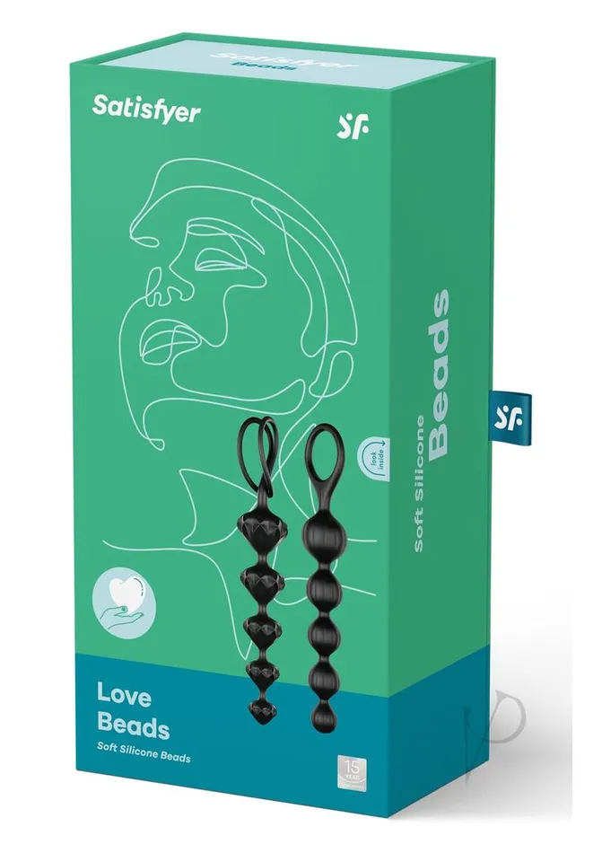 Anal Satisfyer Satisfyer Love Beads Silicone Anal Beads Black 2 each per set Anal Satisfyer Satisfyer Love Beads Silicone Anal Beads Black 2 each per set