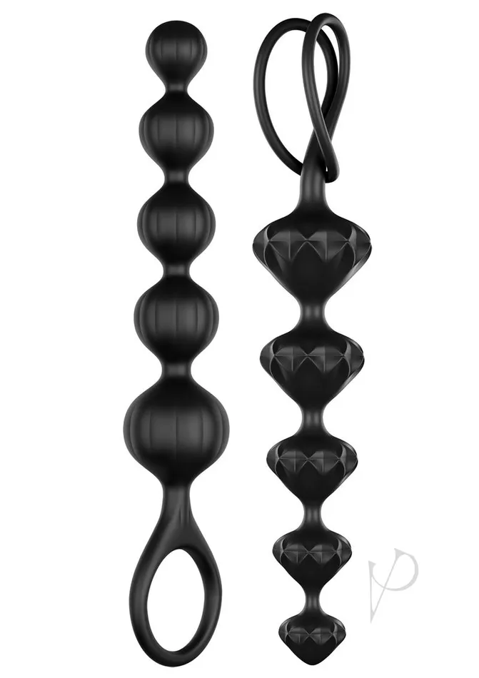 Anal Satisfyer Satisfyer Love Beads Silicone Anal Beads Black 2 each per set