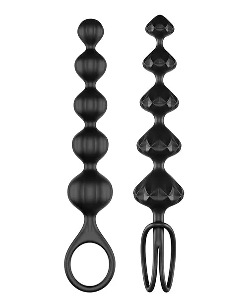 Anal Satisfyer Satisfyer Love Beads Silicone Anal Beads Black 2 each per set