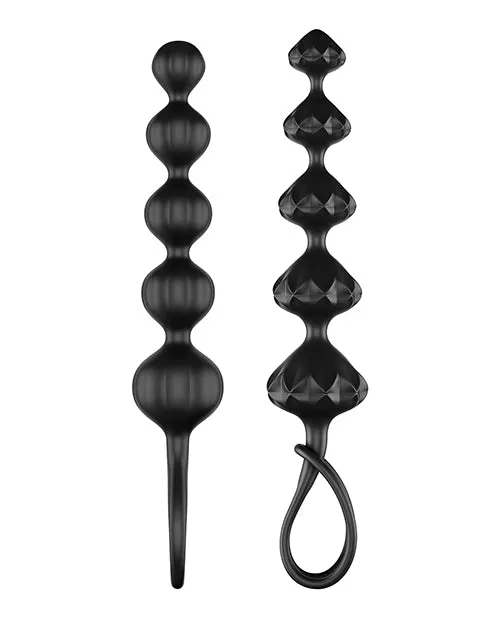 Anal Satisfyer Satisfyer Love Beads Silicone Anal Beads Black 2 each per set