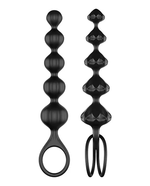 Anal Satisfyer Satisfyer Love Beads Silicone Anal Beads Black 2 each per set