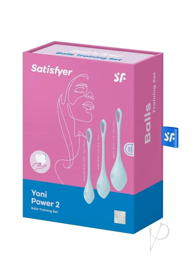 Anal Satisfyer Yoni Power 2 Silicone Weighted Ben Wa Balls Set Light Blue Satisfyer Anal Satisfyer Yoni Power 2 Silicone Weighted Ben Wa Balls Set Light Blue Satisfyer