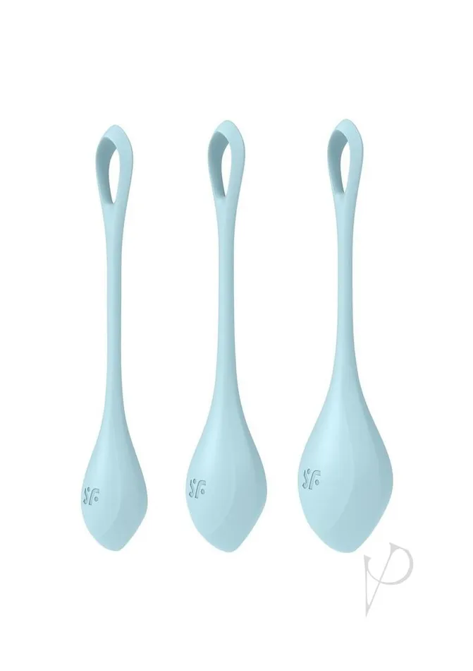 Anal Satisfyer Yoni Power 2 Silicone Weighted Ben Wa Balls Set Light Blue Satisfyer