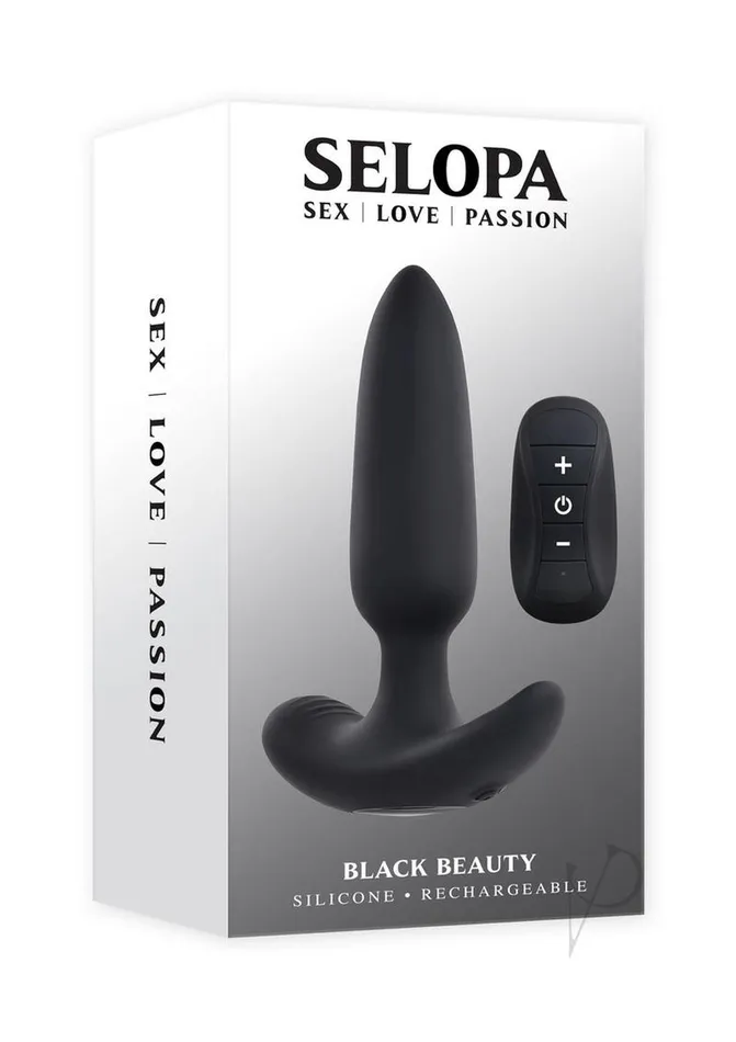 Anal Selopa Selopa Black Beauty Rechargeable Silicone Vibrating Anal Plug with Remote Control Black Anal Selopa Selopa Black Beauty Rechargeable Silicone Vibrating Anal Plug with Remote Control Black