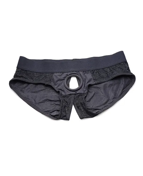 Anal Strap U Strap U Lace Envy Black Crotchless Panty Harness XXLarge Black