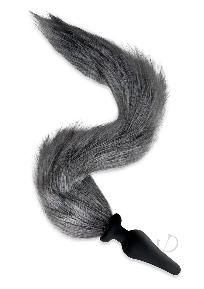 Anal Whipsmart Foxtail Furry 16in Playset with Silicone Butt Plug 45in BlackGrey Whipsmart