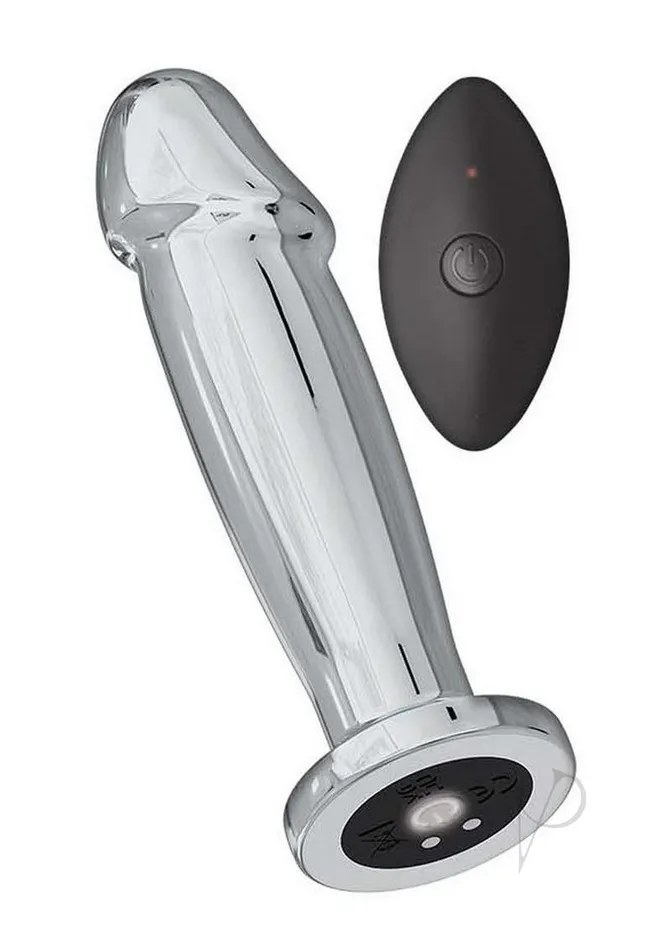 Ass Sation Male Sex Toys AssSation Vibrating Metal Anal Ecstasy with Remote Control Silver
