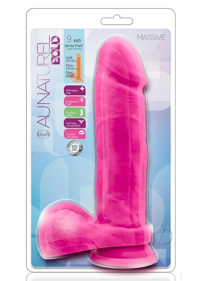 Au Naturel Bold Massive Dildo with Suction Cup 9in Pink Au Naturel Female Sex Toys Au Naturel Bold Massive Dildo with Suction Cup 9in Pink Au Naturel Female Sex Toys