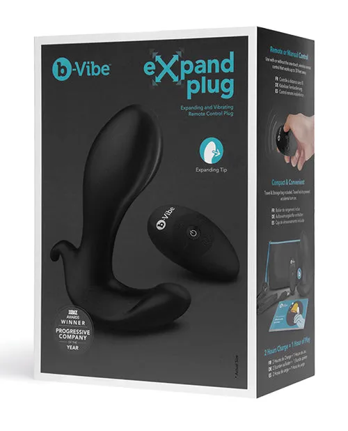 B Vibe Anal BVibe Expanding Anal Plug Rechargeable Silicone with Remote Control Black