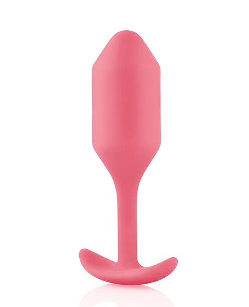 B Vibe Anal BVibe Snug Plug 2 Silicone Weighted Anal Plug Coral