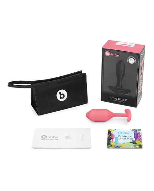 B Vibe Anal BVibe Snug Plug 2 Silicone Weighted Anal Plug Coral