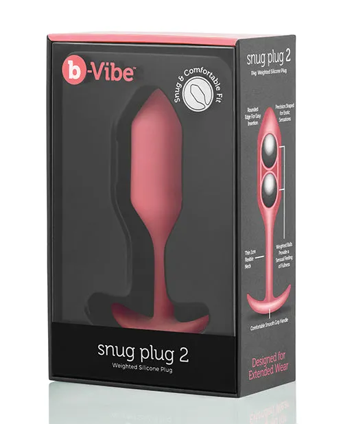 B Vibe Anal BVibe Snug Plug 2 Silicone Weighted Anal Plug Coral