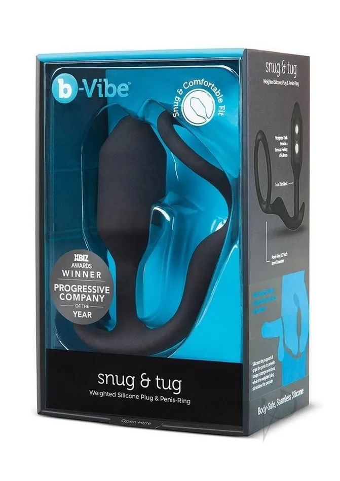 B Vibe Male Sex Toys BVibe Snug and Tug Silicone Cock Ring and Anal Plug Black B Vibe Male Sex Toys BVibe Snug and Tug Silicone Cock Ring and Anal Plug Black