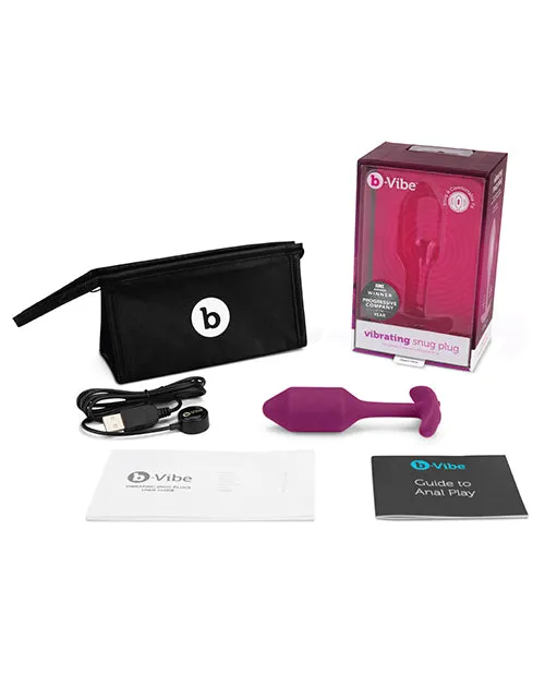 BVibe Vibrating Snug Plug 2 Rechargeable Silicone Anal Plug Rose B Vibe Anal