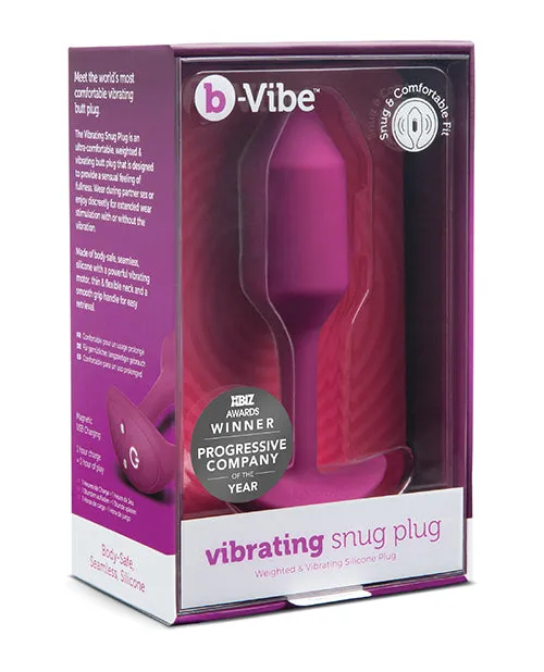 BVibe Vibrating Snug Plug 2 Rechargeable Silicone Anal Plug Rose B Vibe Anal