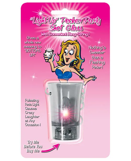 Bachelorette Dildos Light Up Pecker Party Shot Glass with Hang String Clear
