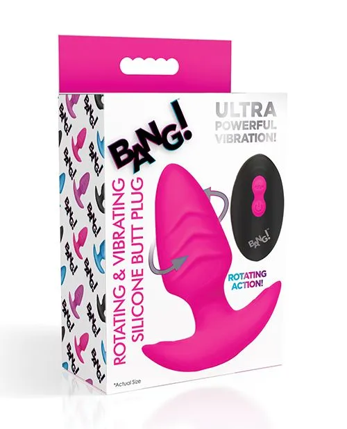 Bang Female Sex Toys Bang Rotating Vibrating Rechargeable Silicone Butt Plug with Remote Control Pink Bang Female Sex Toys Bang Rotating Vibrating Rechargeable Silicone Butt Plug with Remote Control Pink