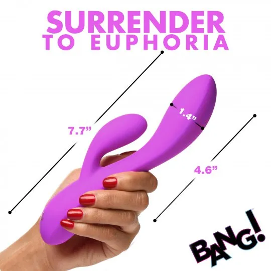 Bang Vibrators 10X Flexible Silicone Rabbit Vibrator Purple