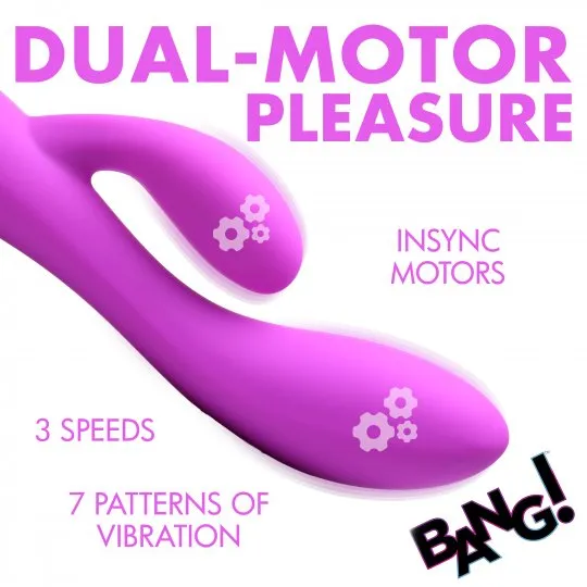 Bang Vibrators 10X Flexible Silicone Rabbit Vibrator Purple