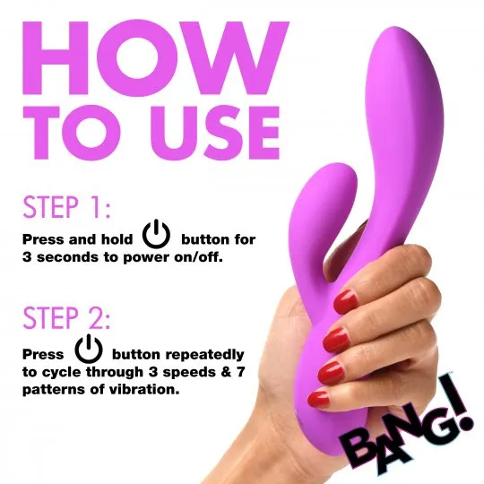 Bang Vibrators 10X Flexible Silicone Rabbit Vibrator Purple