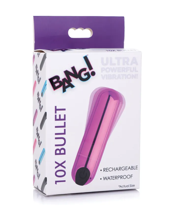 Bang Vibrators Bang 10X Vibrating Metallic Rechargeable Bullet Vibrator Purple