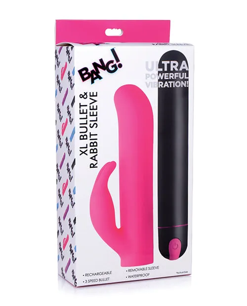 Bang Vibrators Bang XL Bullet and Rabbit Silicone Sleeve Set PinkBlack