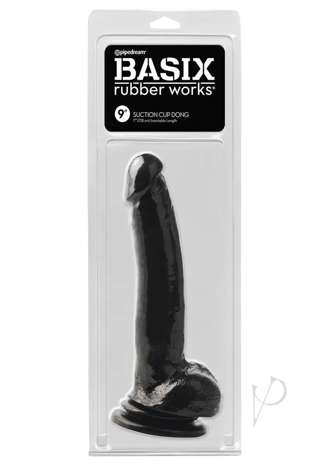Basix Rubber Works Dildos Basix Rubber Works Suction Cup Dong 9in Black