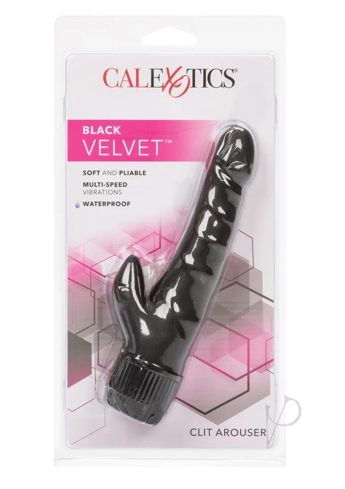Black Velvet Clit Arouser Realistic Rabbit Vibrator Black Playful Dongs Vibrators