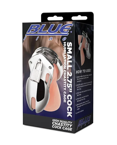 Blue Line Cock Humiliation Chastity Cage Small 275in Stainless Steel Blue Line Cand B Gear Male Sex Toys Blue Line Cock Humiliation Chastity Cage Small 275in Stainless Steel Blue Line Cand B Gear Male Sex Toys
