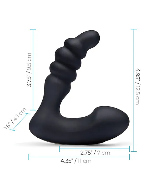 Blue Line Prodder Silicone Rechargeable Sphincter Training Prostate Stimulator with Remote Control Black Blue Line Cand B Gear Anal