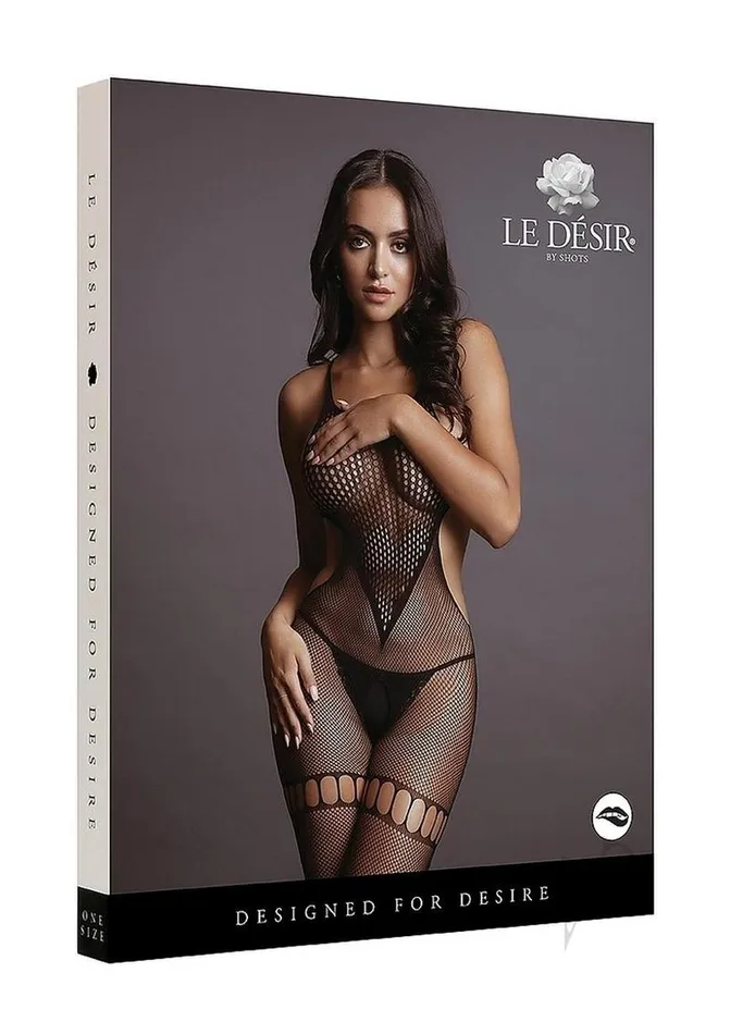 Bodystockings Playsuits Le Desir Le Desir Net High Neck Bodystocking OS Black Bodystockings Playsuits Le Desir Le Desir Net High Neck Bodystocking OS Black