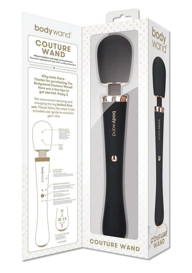 Bodywand Vibrators Bodywand Couture Rechargeable Silicone Wand Massager BlackRose Gold Bodywand Vibrators Bodywand Couture Rechargeable Silicone Wand Massager BlackRose Gold