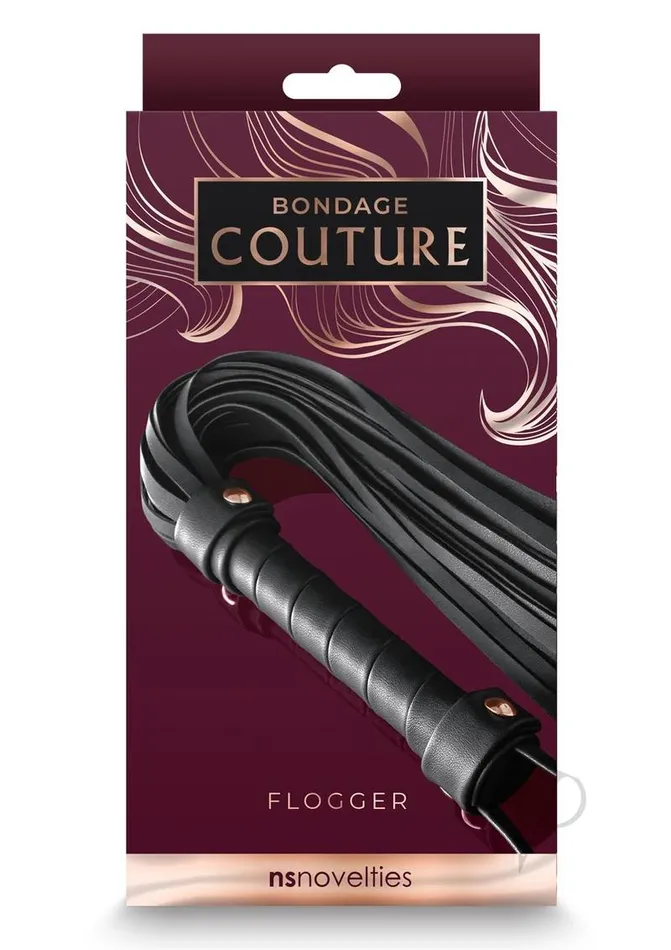 Bondage Couture Restraints Bondage Couture PU Leather Flogger Black
