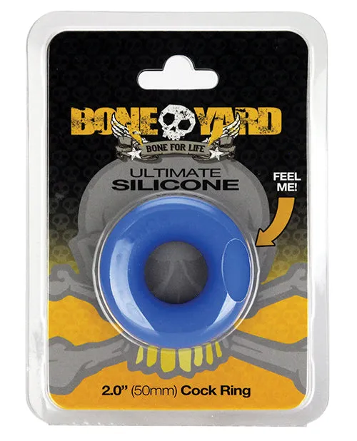 Boneyard Male Sex Toys Boneyard Ultimate Silicone Cock Ring 2in Blue