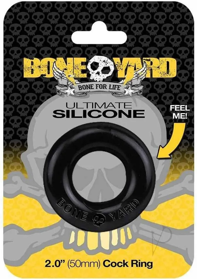 Boneyard Ultimate Silicone Cock Ring 2in Black Boneyard Male Sex Toys