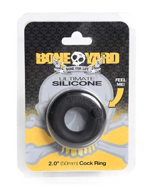 Boneyard Ultimate Silicone Cock Ring 2in Black Boneyard Male Sex Toys