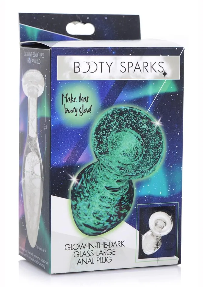 Booty Sparks Glow In The Dark Glass Anal Plug Large Clear Booty Sparks Anal Booty Sparks Glow In The Dark Glass Anal Plug Large Clear Booty Sparks Anal