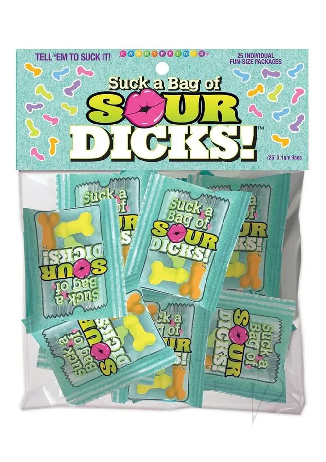 Candyprints Suck A Bag Of Sour Dicks Assorted Flavors 25 packs per bag Candyprints Candy Anal Candyprints Suck A Bag Of Sour Dicks Assorted Flavors 25 packs per bag Candyprints Candy Anal